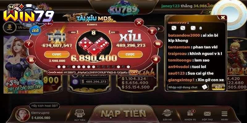 Tài Xỉu MD5 - Chơi Dễ, Tiền Rủng Rỉnh Đầy Túi Tại Win79 2 Game sở hữu tính năng thú vị, mượt mà
