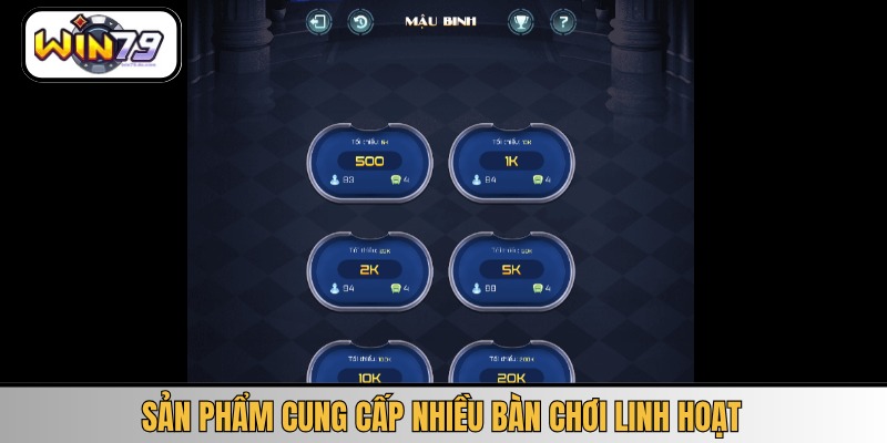 Sản phẩm cung cấp nhiều bàn chơi linh hoạt